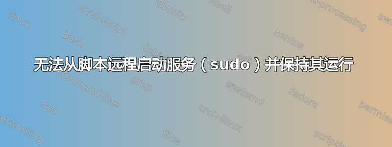 无法从脚本远程启动服务（sudo）并保持其运行