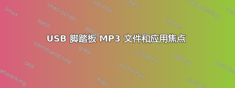 USB 脚踏板 MP3 文件和应用焦点