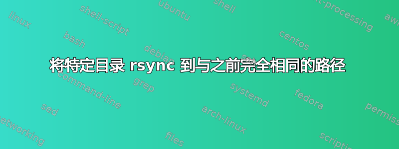 将特定目录 rsync 到与之前完全相同的路径