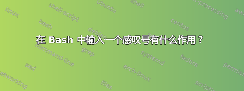 在 Bash 中输入一个感叹号有什么作用？