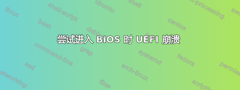 尝试进入 BIOS 时 UEFI 崩溃