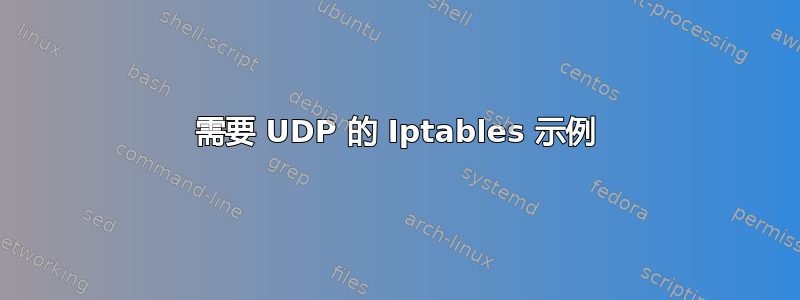 需要 UDP 的 Iptables 示例