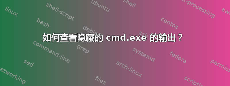 如何查看隐藏的 cmd.exe 的输出？