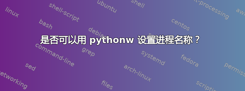 是否可以用 pythonw 设置进程名称？