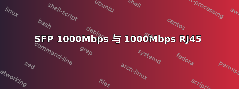 SFP 1000Mbps 与 1000Mbps RJ45