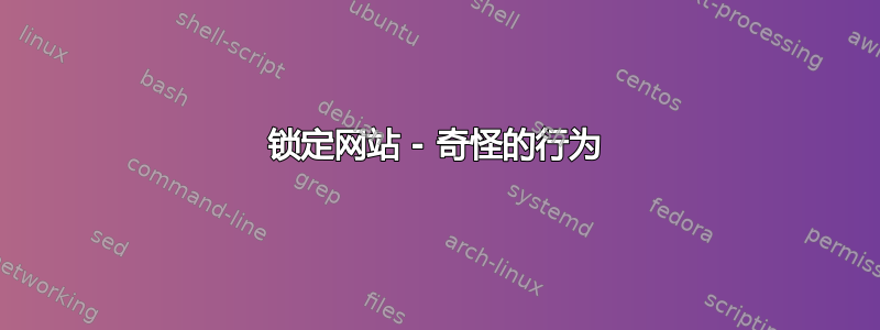 锁定网站 - 奇怪的行为