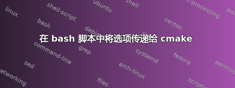 在 bash 脚本中将选项传递给 cmake