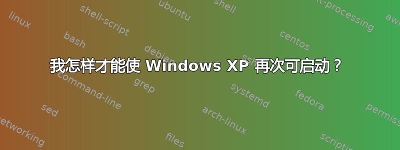 我怎样才能使 Windows XP 再次可启动？