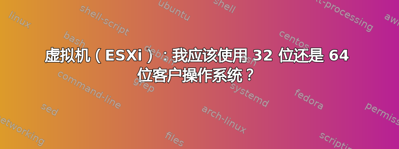 虚拟机（ESXi）：我应该使用 32 位还是 64 位客户操作系统？