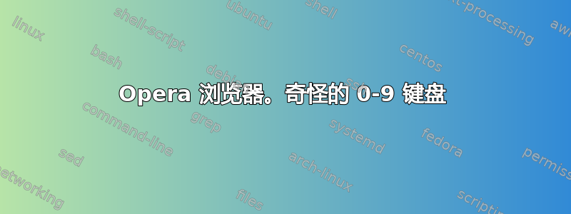 Opera 浏览器。奇怪的 0-9 键盘