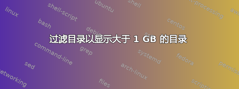 过滤目录以显示大于 1 GB 的目录