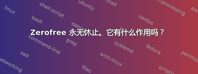 Zerofree 永无休止。它有什么作用吗？