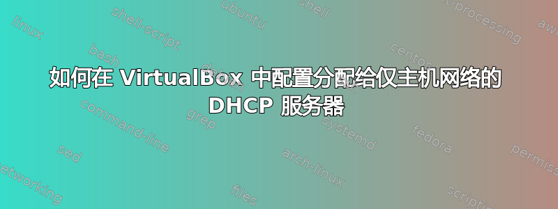 如何在 VirtualBox 中配置分配给仅主机网络的 DHCP 服务器