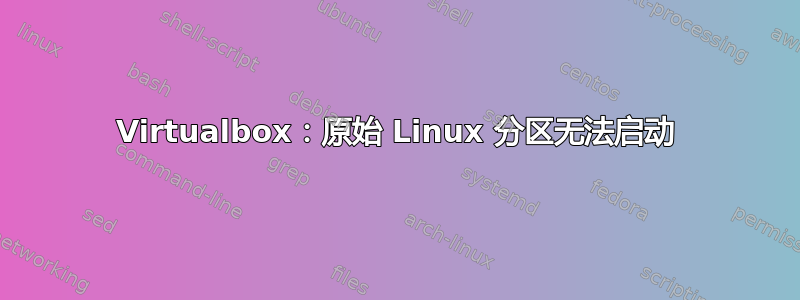 Virtualbox：原始 Linux 分区无法启动