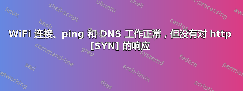 WiFi 连接、ping 和 DNS 工作正常，但没有对 http [SYN] 的响应