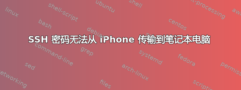 SSH 密码无法从 iPhone 传输到笔记本电脑