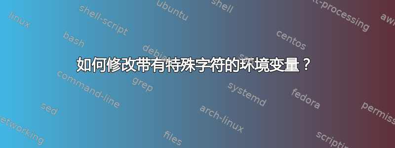 如何修改带有特殊字符的环境变量？