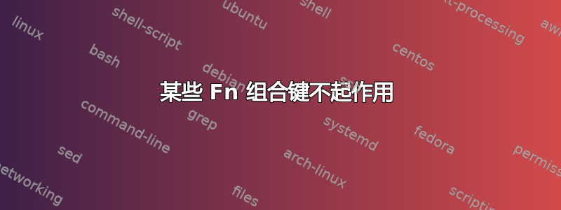 某些 Fn 组合键不起作用