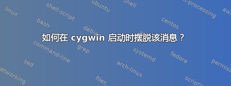 如何在 cygwin 启动时摆脱该消息？