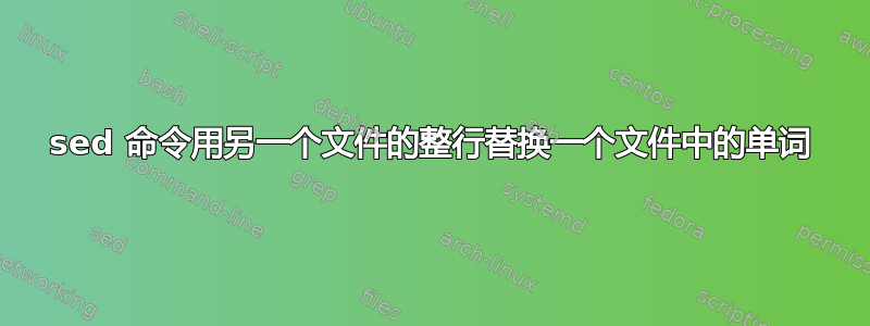 sed 命令用另一个文件的整行替换一个文件中的单词