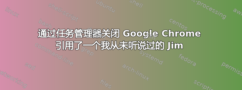 通过任务管理器关闭 Google Chrome 引用了一个我从未听说过的 Jim