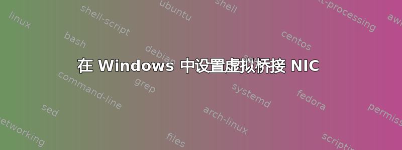 在 Windows 中设置虚拟桥接 NIC