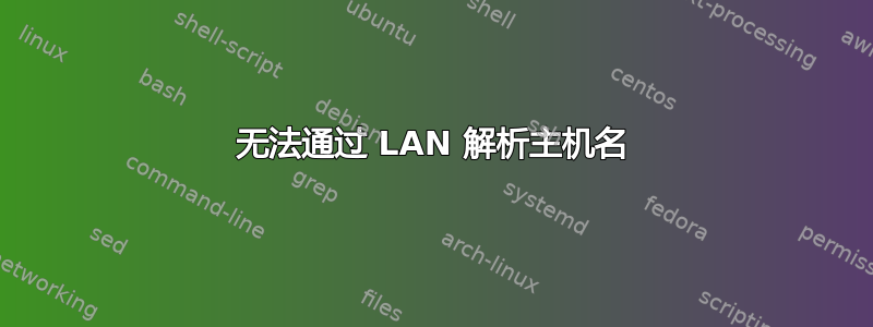 无法通过 LAN 解析主机名