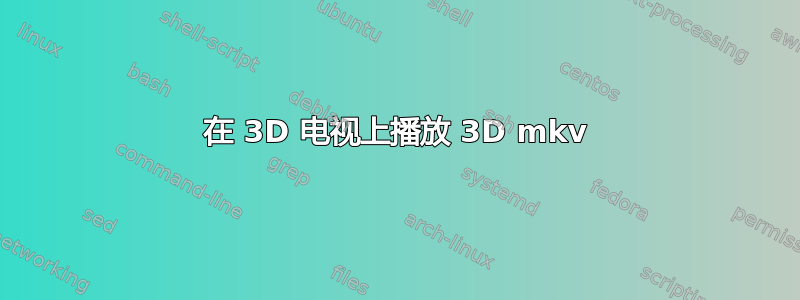 在 3D 电视上播放 3D mkv