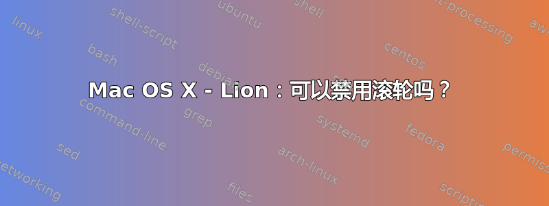 Mac OS X - Lion：可以禁用滚轮吗？