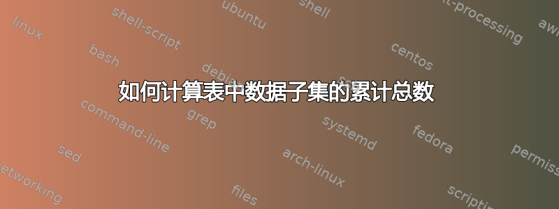 如何计算表中数据子集的累计总数