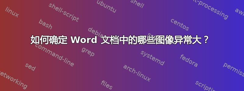 如何确定 Word 文档中的哪些图像异常大？