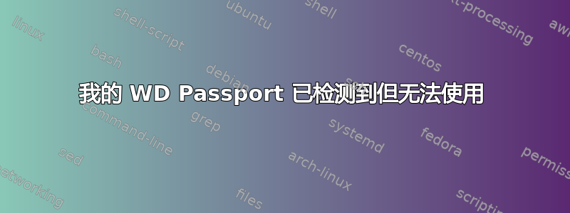 我的 WD Passport 已检测到但无法使用