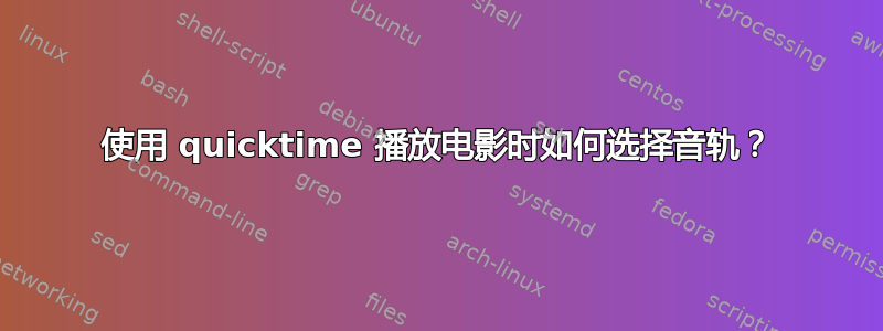 使用 quicktime 播放电影时如何选择音轨？