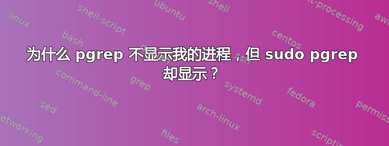 为什么 pgrep 不显示我的进程，但 sudo pgrep 却显示？