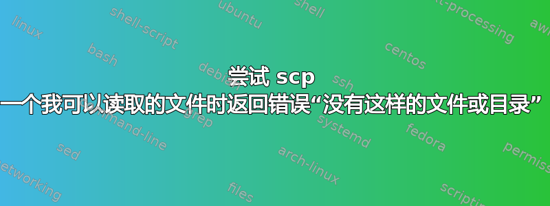 尝试 scp 一个我可以读取的文件时返回错误“没有这样的文件或目录”