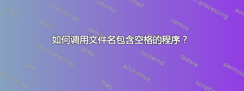 如何调用文件名包含空格的程序？