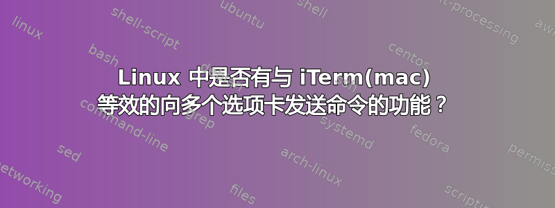 Linux 中是否有与 iTerm(mac) 等效的向多个选项卡发送命令的功能？