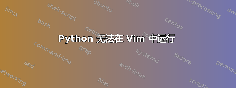 Python 无法在 Vim 中运行