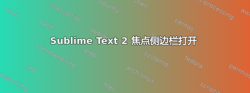 Sublime Text 2 焦点侧边栏打开