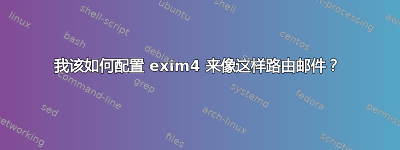 我该如何配置 exim4 来像这样路由邮件？