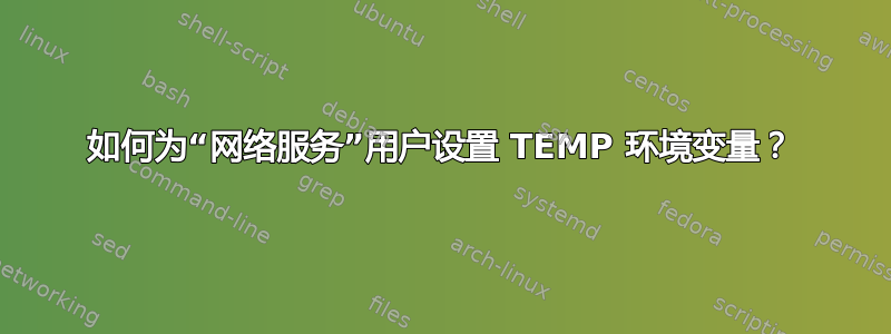 如何为“网络服务”用户设置 TEMP 环境变量？