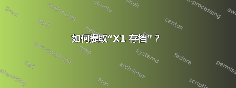 如何提取“X1 存档”？