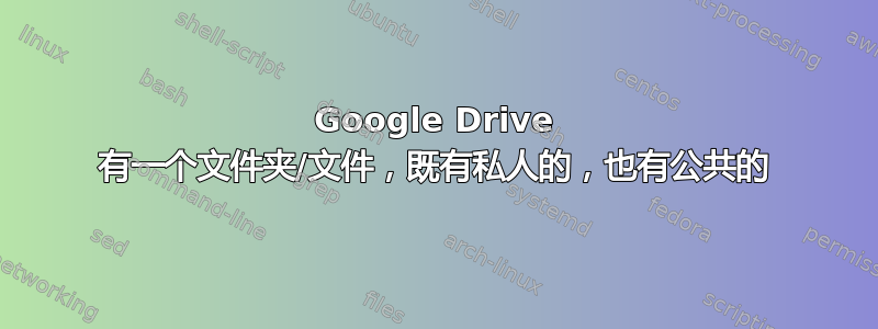 Google Drive 有一个文件夹/文件，既有私人的，也有公共的