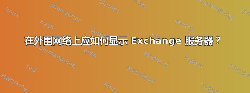 在外围网络上应如何显示 Exchange 服务器？