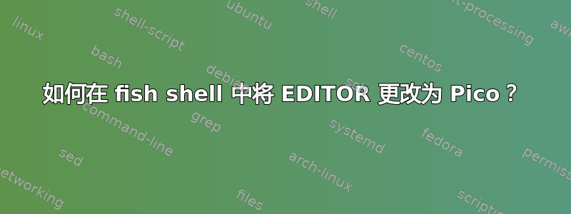 如何在 fish shell 中将 EDITOR 更改为 Pico？