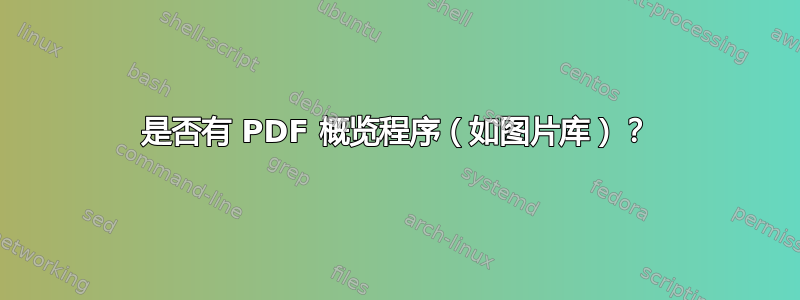 是否有 PDF 概览程序（如图片库）？