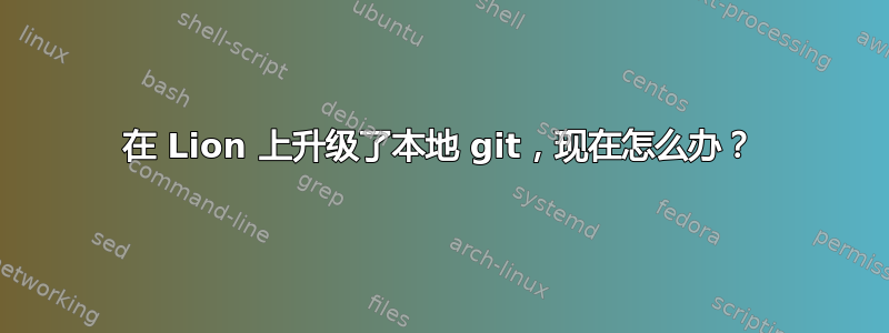 在 Lion 上升级了本地 git，现在怎么办？