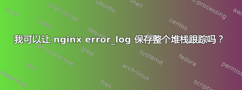 我可以让 nginx error_log 保存整个堆栈跟踪吗？