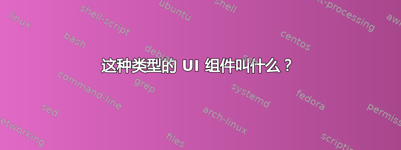 这种类型的 UI 组件叫什么？