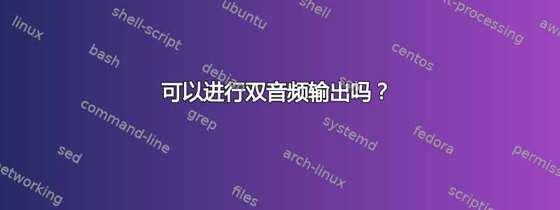 可以进行双音频输出吗？